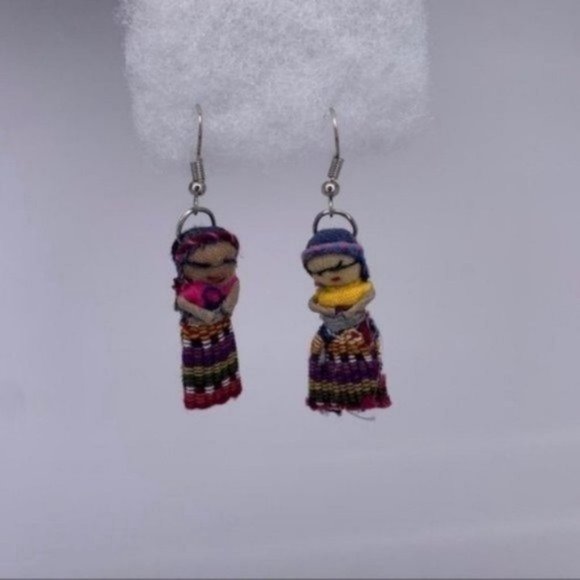 New Mexican Handcrafted Mini Doll Earrings - Picture 2 of 2